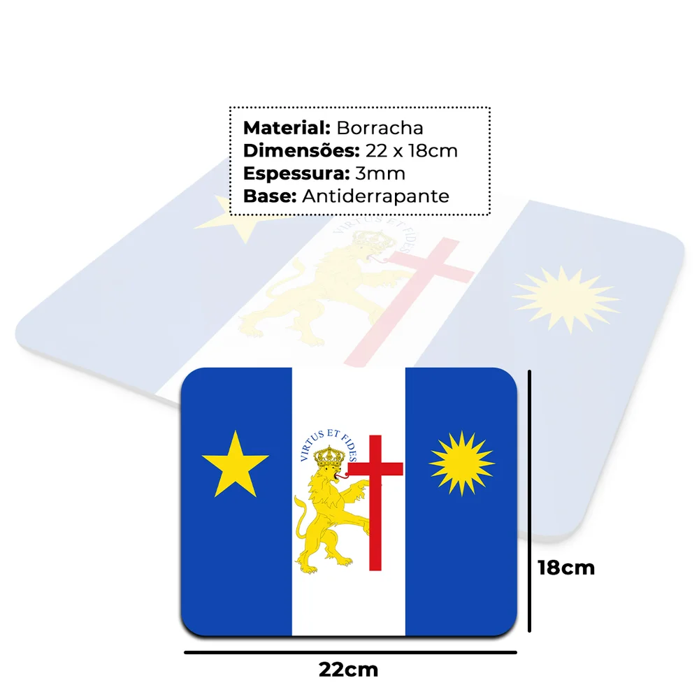 Mouse Pad - Bandeiras Cidades Do Brasil - Recife - 18x22 Mouse Pad - Bandeiras Cidades Do Brasil - Recife - 18x22