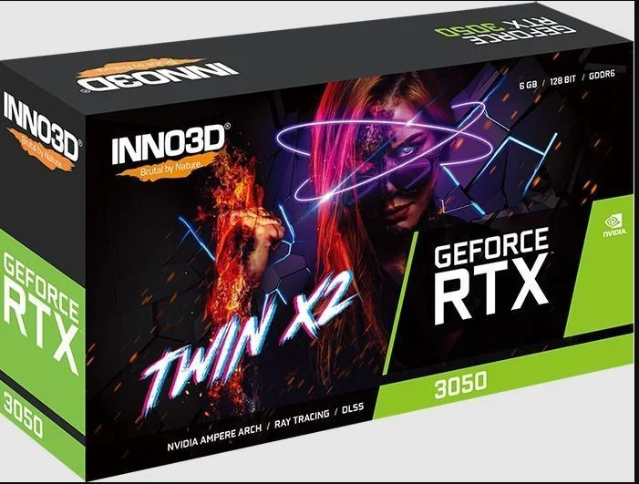 Imagem 2 de 3 do produto Placa De Video Inno3d Geforce RTX 3050 Twin X2 V2 6gb Gddr6 96 Bits - N30502-06d6-1880va60