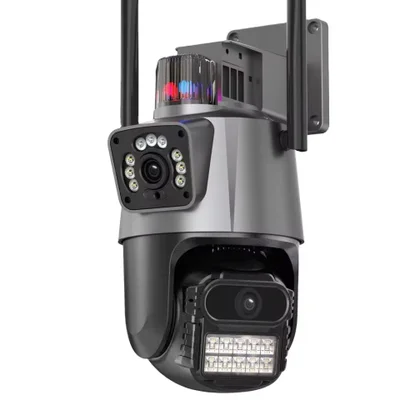 Câmera Ip Wi-fi 360° Controle Ptz Visão Noturna Lente Dupla Leboss Lb-ca245