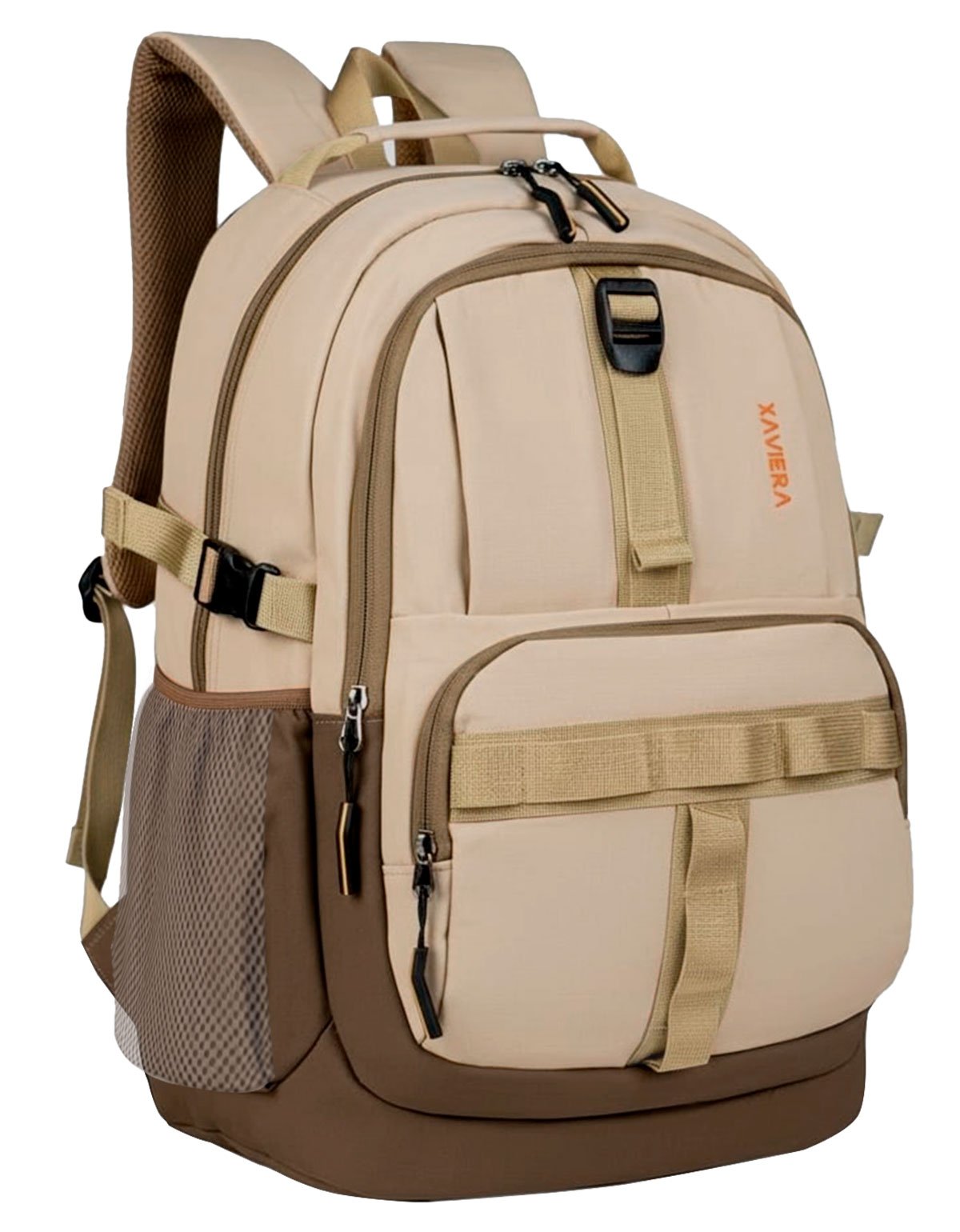 Mochila Masculina Esportiva Bolso Para Notebook Executiva Cor Bege E Marrom
