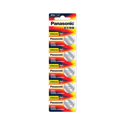 Cartela C/ 5 Pilhas Panasonic Lítio 3v Cr-2032 - Ac2926-c
