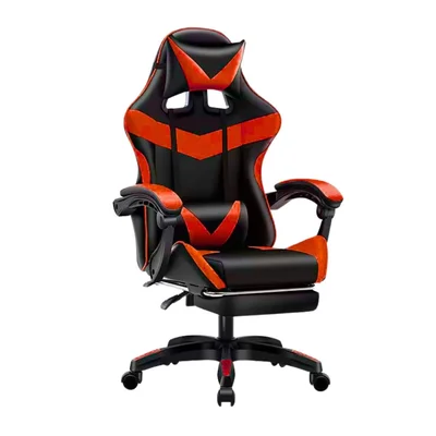 Cadeira De Escritório Gamer Nitro Vermelho Ergonômica Couro Sintético Reclinável Altura Ajustável Apoio Pés