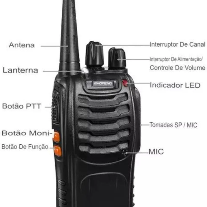 Imagem 3 de 5 do produto Kit 10 Rádios Comunicação Walk Talk Baofeng Bf-777s Uhf Vhf