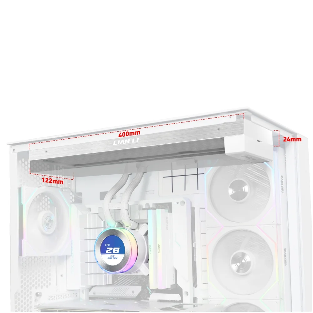 Imagem 2 de 3 do produto Water Cooler 360mm Lian Li Hydroshift Ii Lcd-c 360n, Display Lcd, S/ Fans, White -  Ghs2lcd36w