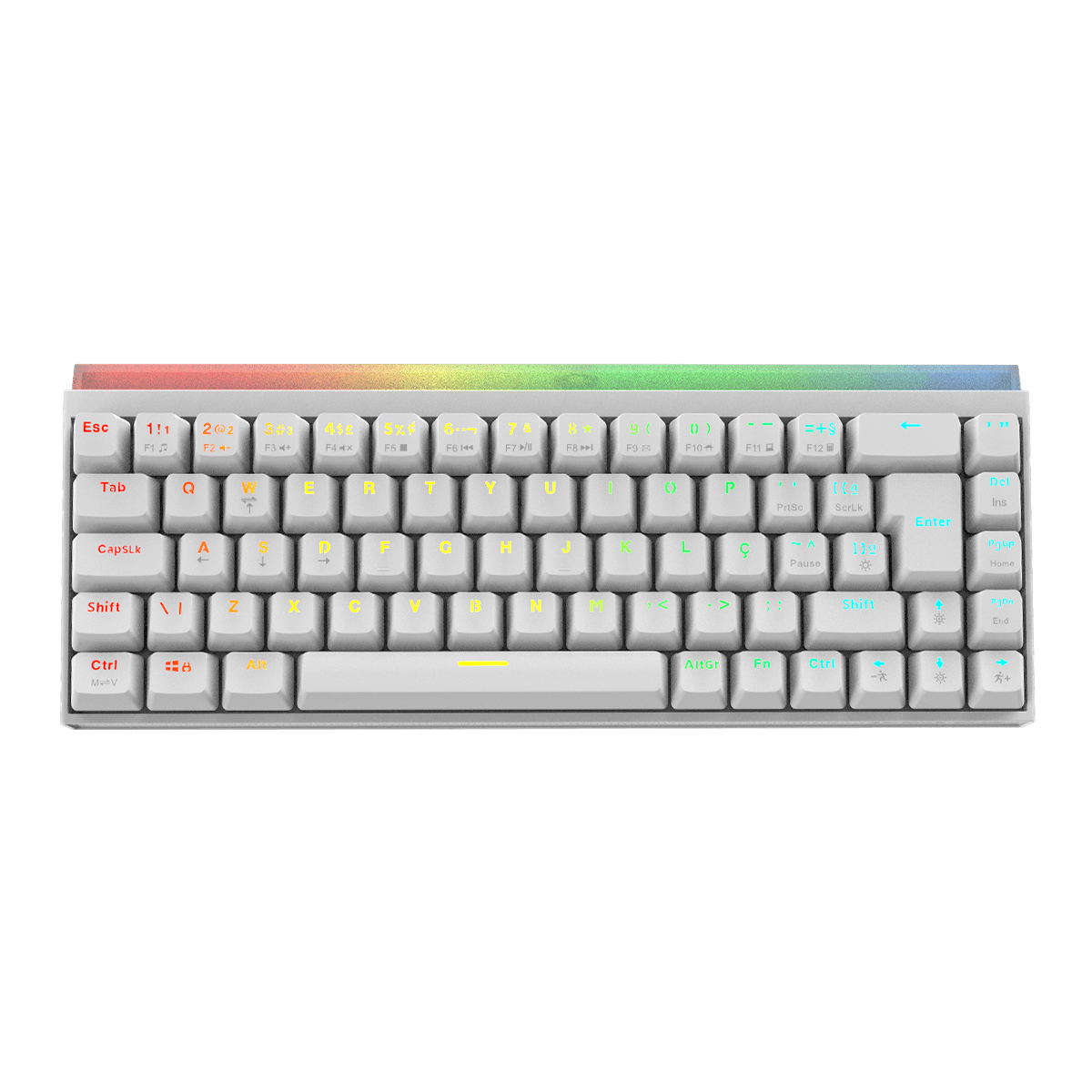 Teclado Mecanico 60% PCyes Shiyan White Ghost RGB - Switch Red - Tpshwgrd