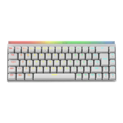 Teclado Mecanico 60% PCyes Shiyan White Ghost RGB - Switch Red - Tpshwgrd