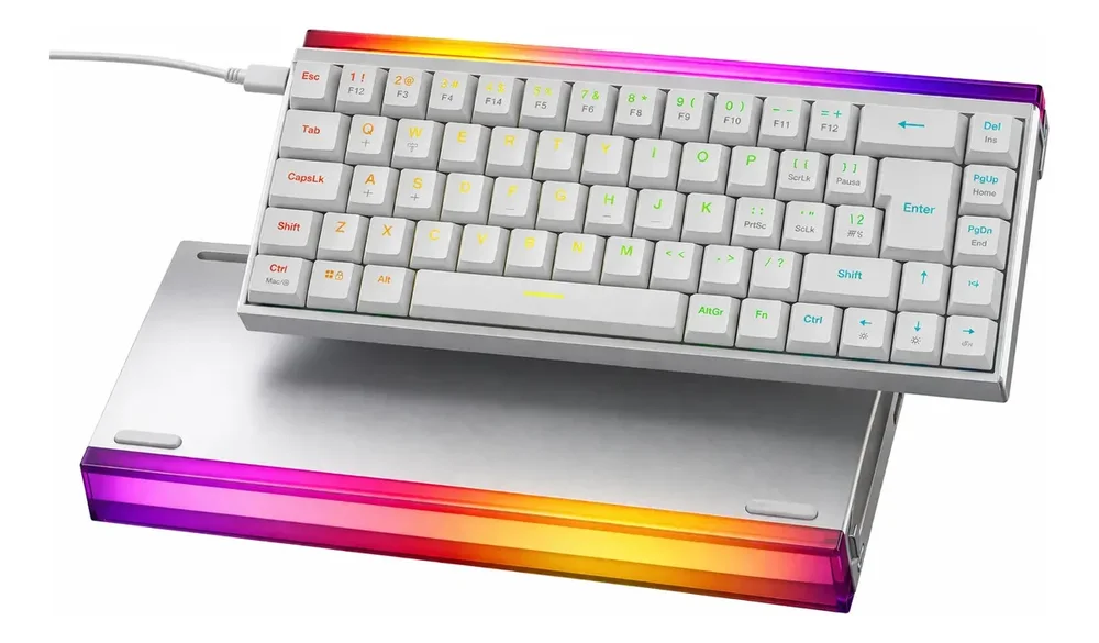 Teclado Mecanico 60% PCyes Shiyan White Ghost RGB - Switch Red - Tpshwgrd Teclado Mecanico 60% PCyes Shiyan White Ghost RGB - Switch Red - Tpshwgrd