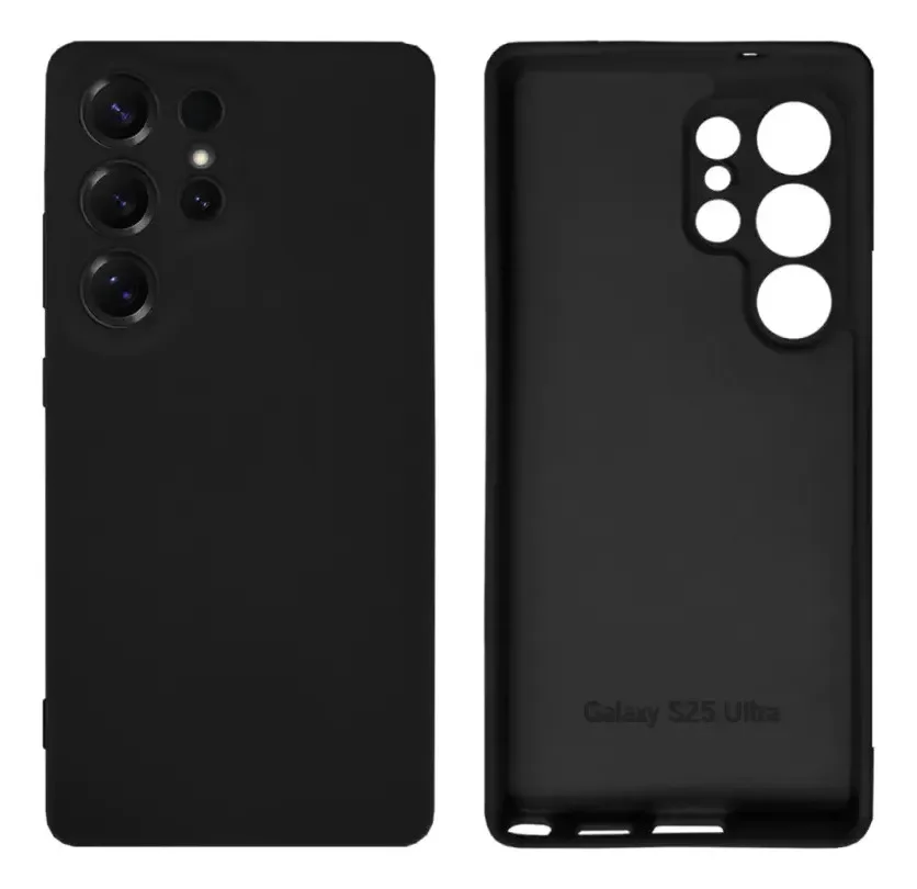 Imagem 5 de 5 do produto Capa Capinha Silicone Aveludada Preta Para Samsung Galaxy S25 Ultra