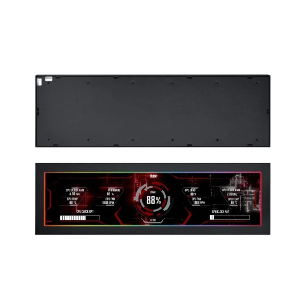Tela Lian Li 8.8" Universal Para Gabinetes Preto ARGB Ips Lcd 1920x480p Usb Sm088x Tela Lian Li 8.8" Universal Para Gabinetes Preto ARGB Ips Lcd 1920x480p Usb Sm088x