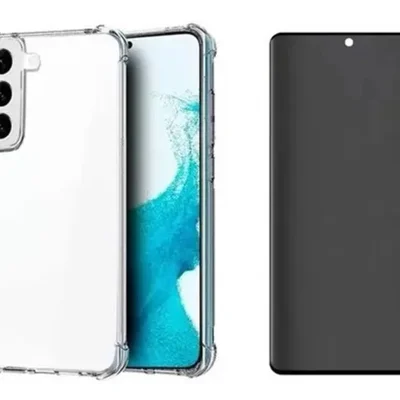Capa + Película Privacidade Fosca + Câmera P/ Samsung Galaxy S22 Plus