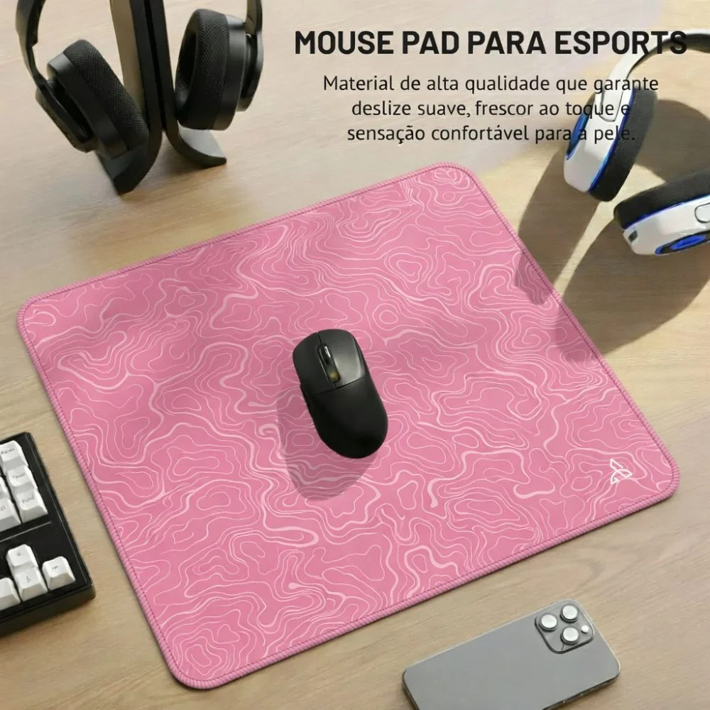 Imagem 3 de 4 do produto Mouse Pad Gamer Cm02 450x400mm Rosa Abstrato - Atwe Eletrônicos