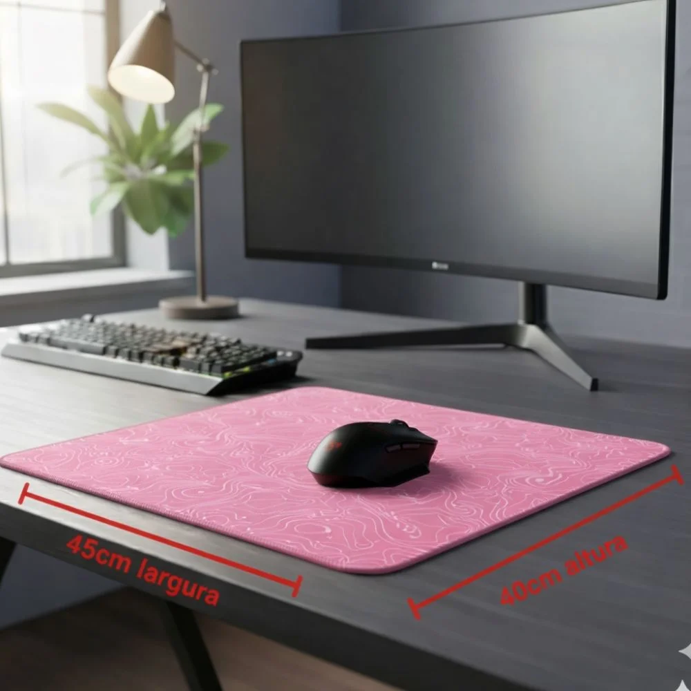 Imagem 4 de 4 do produto Mouse Pad Gamer Cm02 450x400mm Rosa Abstrato - Atwe Eletrônicos