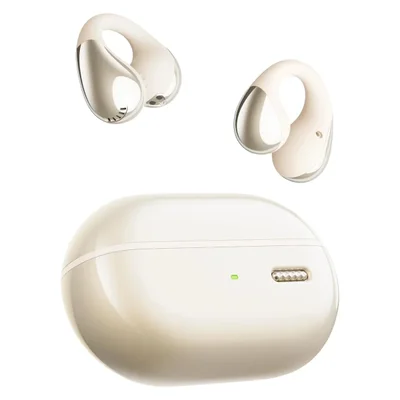 Fone De Ouvido Soundpeats Pearlclip Pro Wireless 24 Horas De Som, Bluetooth 5.4 Proteção Ipx5 - Bege
