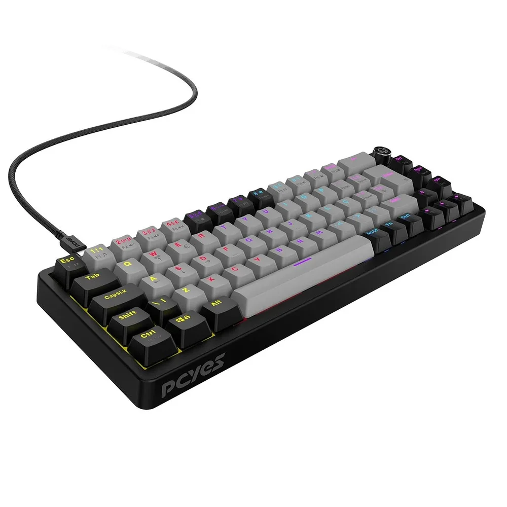 Teclado Mecanico Gamer 65% PCyes Mecka Black Vulcan - Switch Red - LED Rainbow Teclado Mecanico Gamer 65% PCyes Mecka Black Vulcan - Switch Red - LED Rainbow