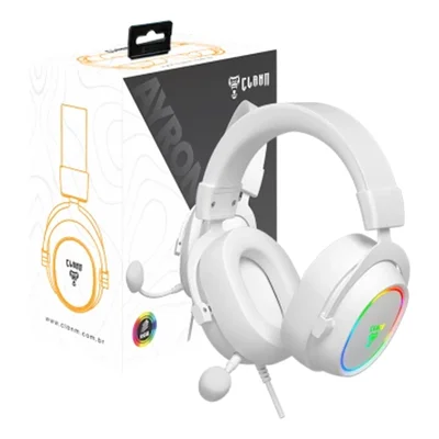 Headset Gamer Ayron Snow Branco - Clanm