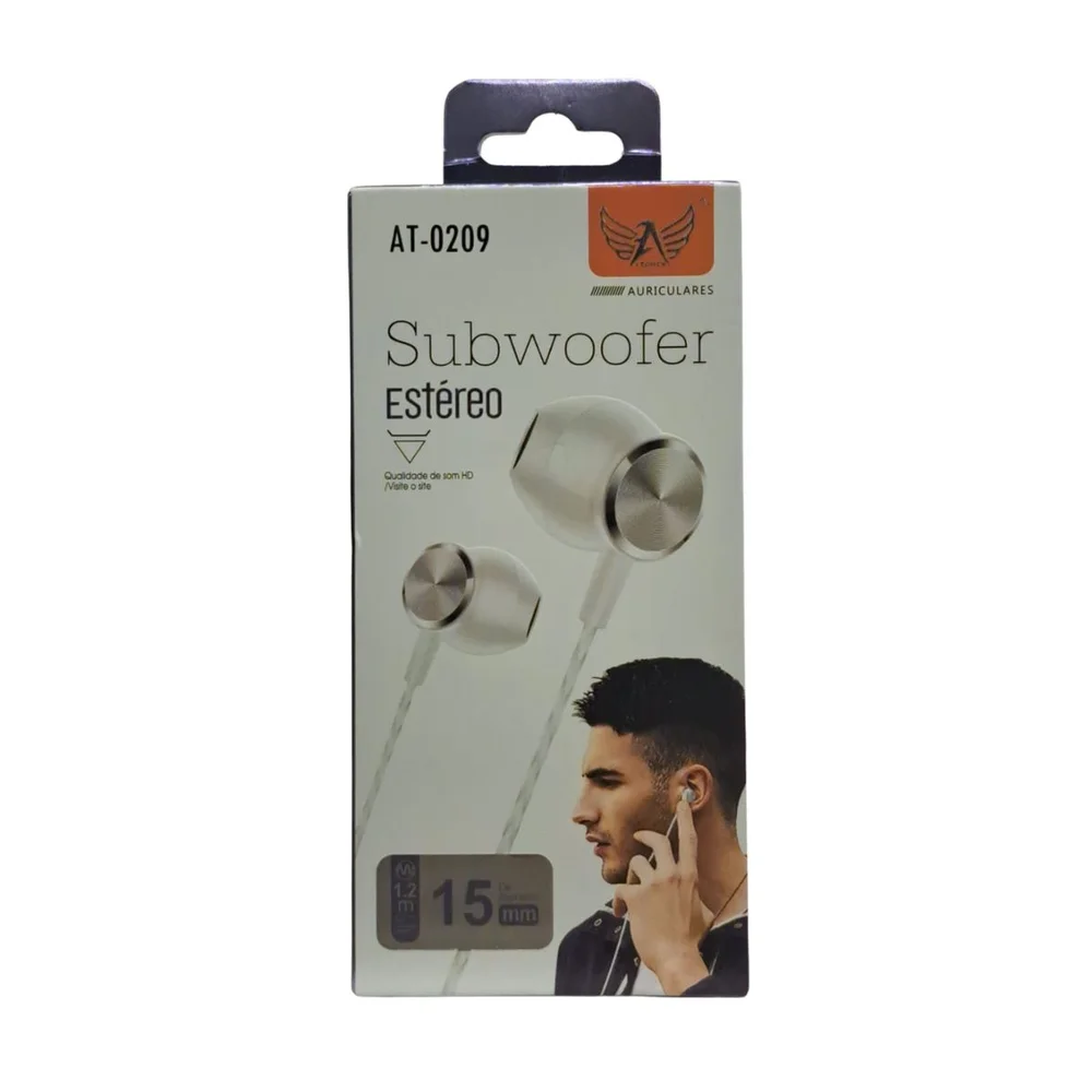 Imagem 4 de 5 do produto Fone De Ouvido Com Fio Altomex Com Microfone Conector P3 Branco At-0209
