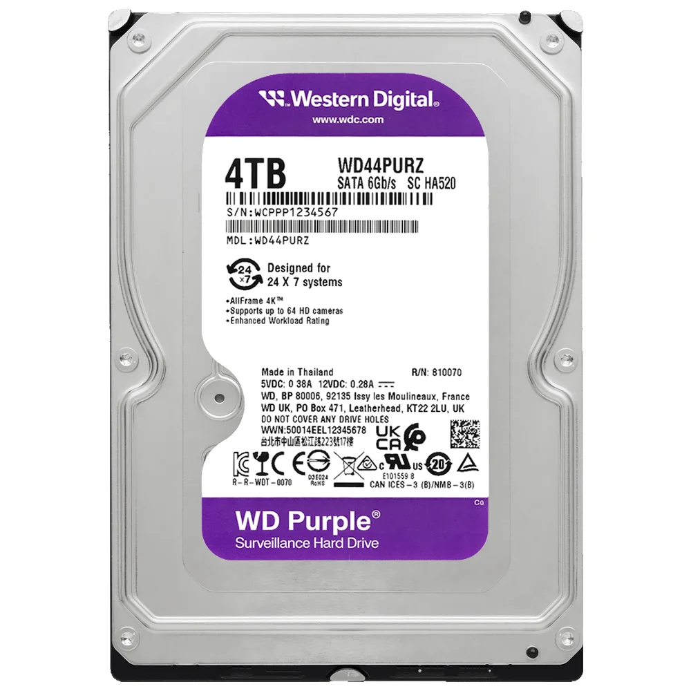 WD Purple 4TB WD40PURX 3.5インチHDD（N4/91) Western Digital HD INTERNO 4TB SATA 6 Gb/s 7200rpm 64mb WD40PURX