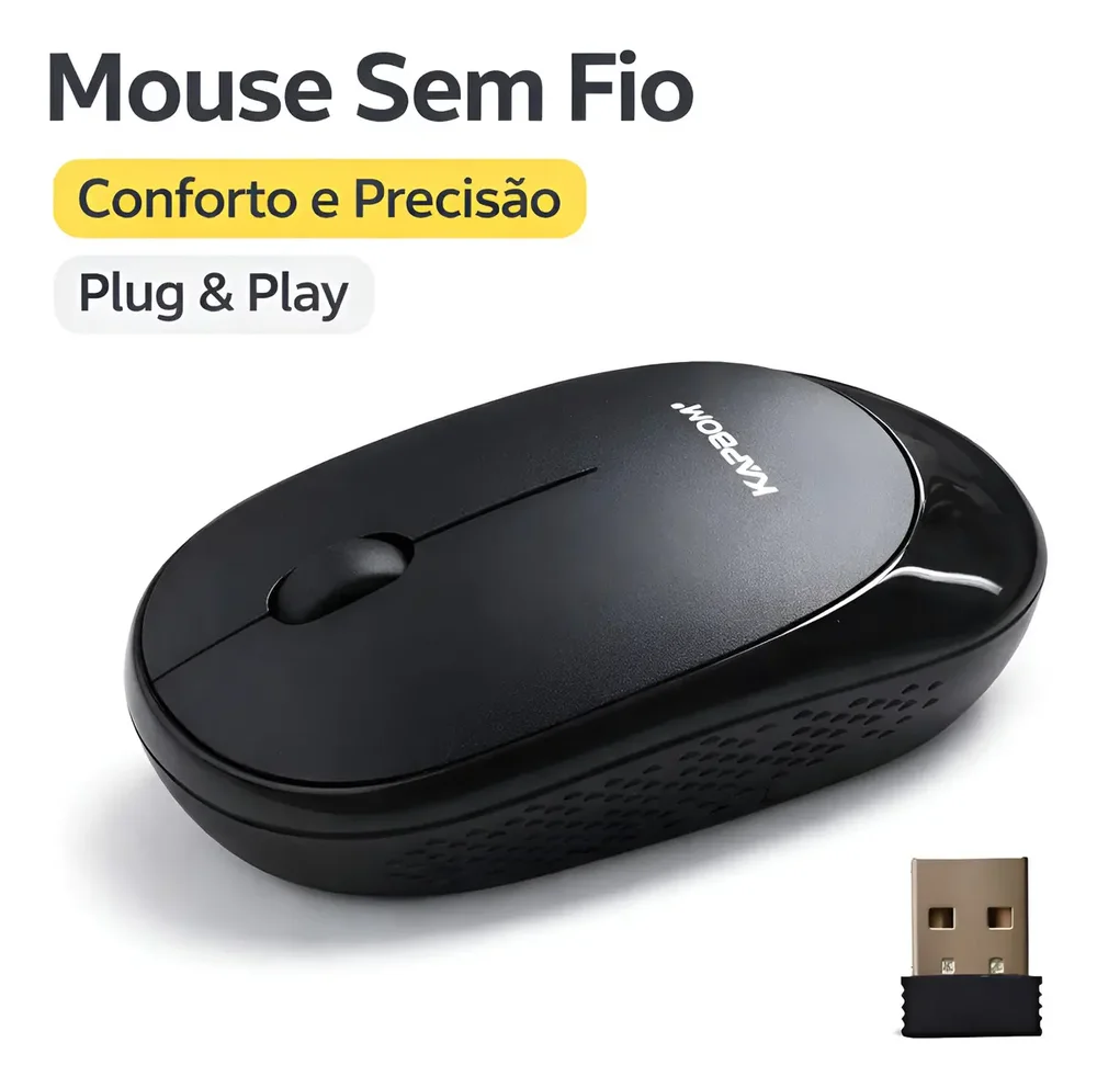 Imagem 4 de 5 do produto Mouse Optico Sem Fio 1600dpi PC Notebook Kapbom Ka-602