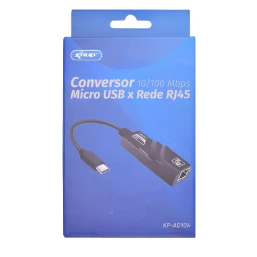 Imagem 2 de 2 do produto Adaptador Conversor Micro Usb V8 X Rede Rj45 10/100 Mbps 2.0 Lan