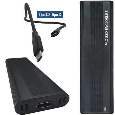 Case Externa Portatíl Para Hd SSD M.2 Nvme  Em Alumínio Com Cabo Usb-c/usb-c