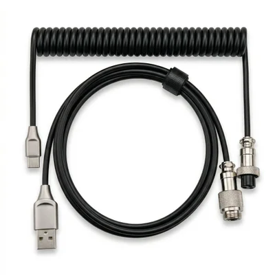 Cabo Aviador Usb-c Enrolado 3m P/ Teclado Mecânico Preto - Atwe Eletrônicos