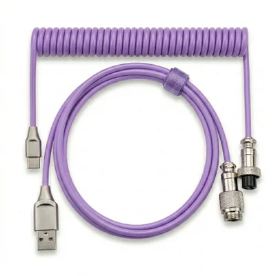 Cabo Aviador Usb-c Enrolado 3m P/ Teclado Mecânico Roxo - Atwe Eletrônicos