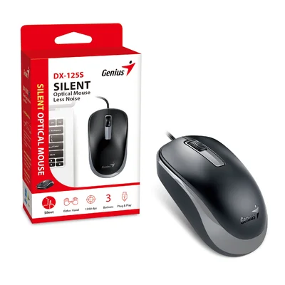 Mouse Genius Dx125s Optico Preto Usb Silencioso