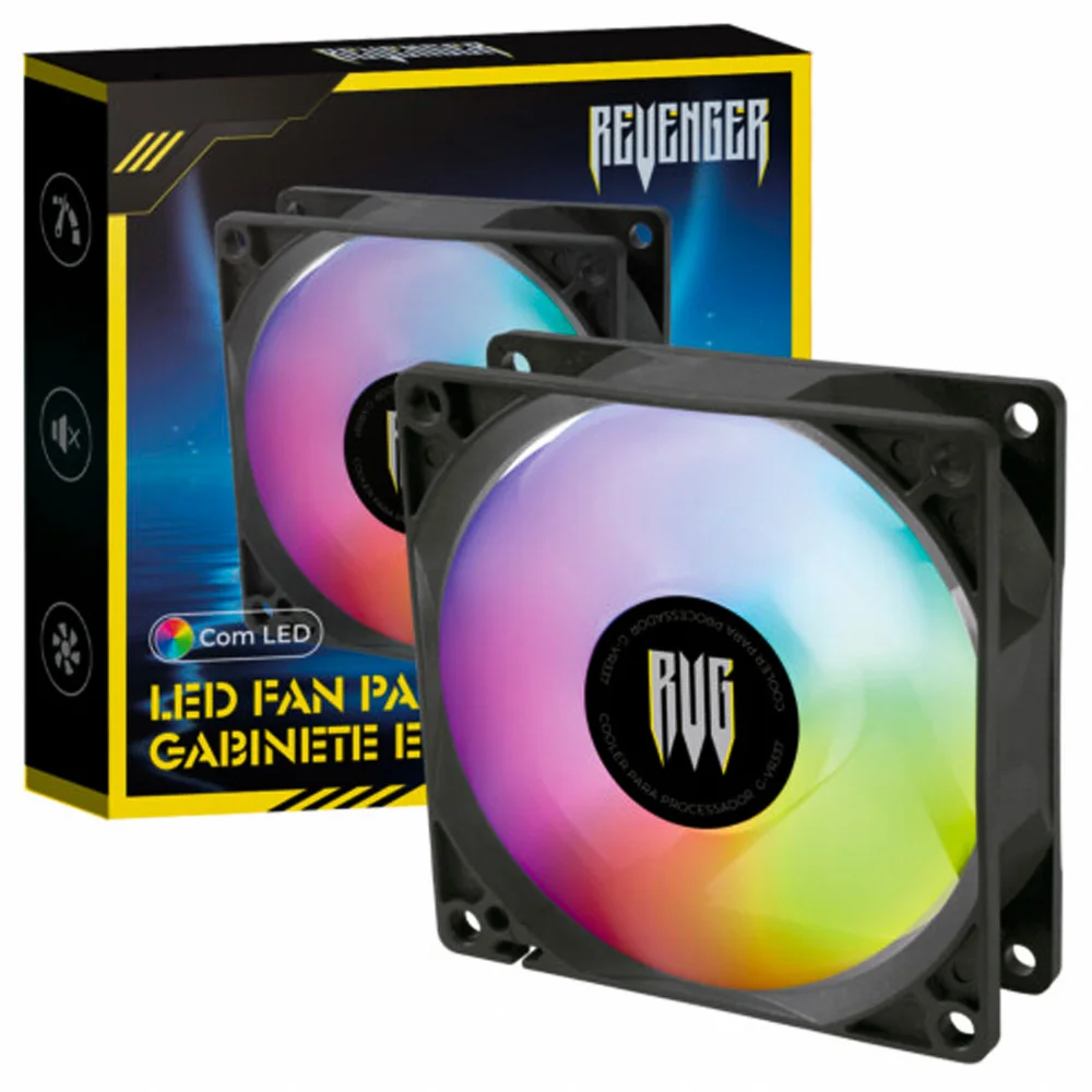 Cooler Fan RGB Para Gabinete PC 80mm Revenger - G-vr337 5