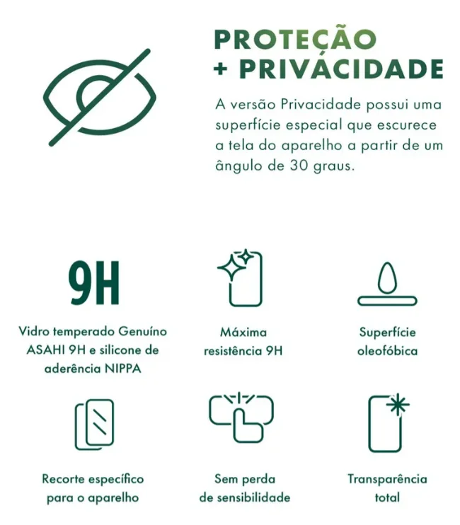 Imagem 5 de 5 do produto Película Hprime Vidro Temperado Privacidade Apple Iphone 16 Pro Max