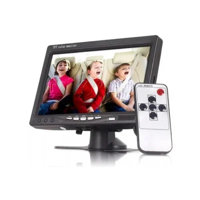 Monitor Tela Lcd 7” Colorido Hd Com HDMI, Vga E Av + Controle Remoto
