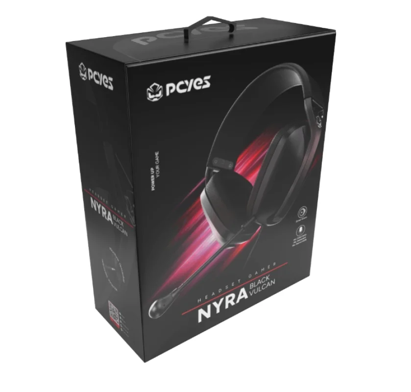 Imagem 5 de 5 do produto Headset Gamer PCyes Nyra Black Vulcan, P2 3,5mm, Driver 40mm, Microfone Destacável - Hgnybv