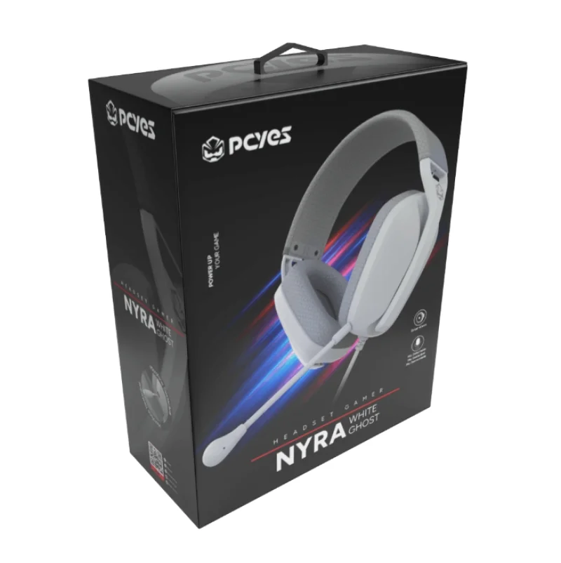 Imagem 5 de 5 do produto Headset Gamer PCyes Nyra White Ghost, P2 3,5mm, Driver 40mm, Microfone Destacável - Hgnywg
