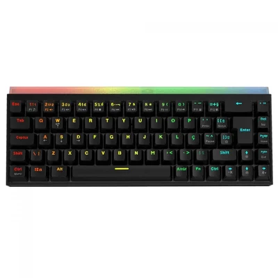 Teclado Mecânico Gamer PCyes Shiyan Black Vulcan, RGB, Switch Outemu Blue, 60%, Abnt2, Preto, Tpshbvbl