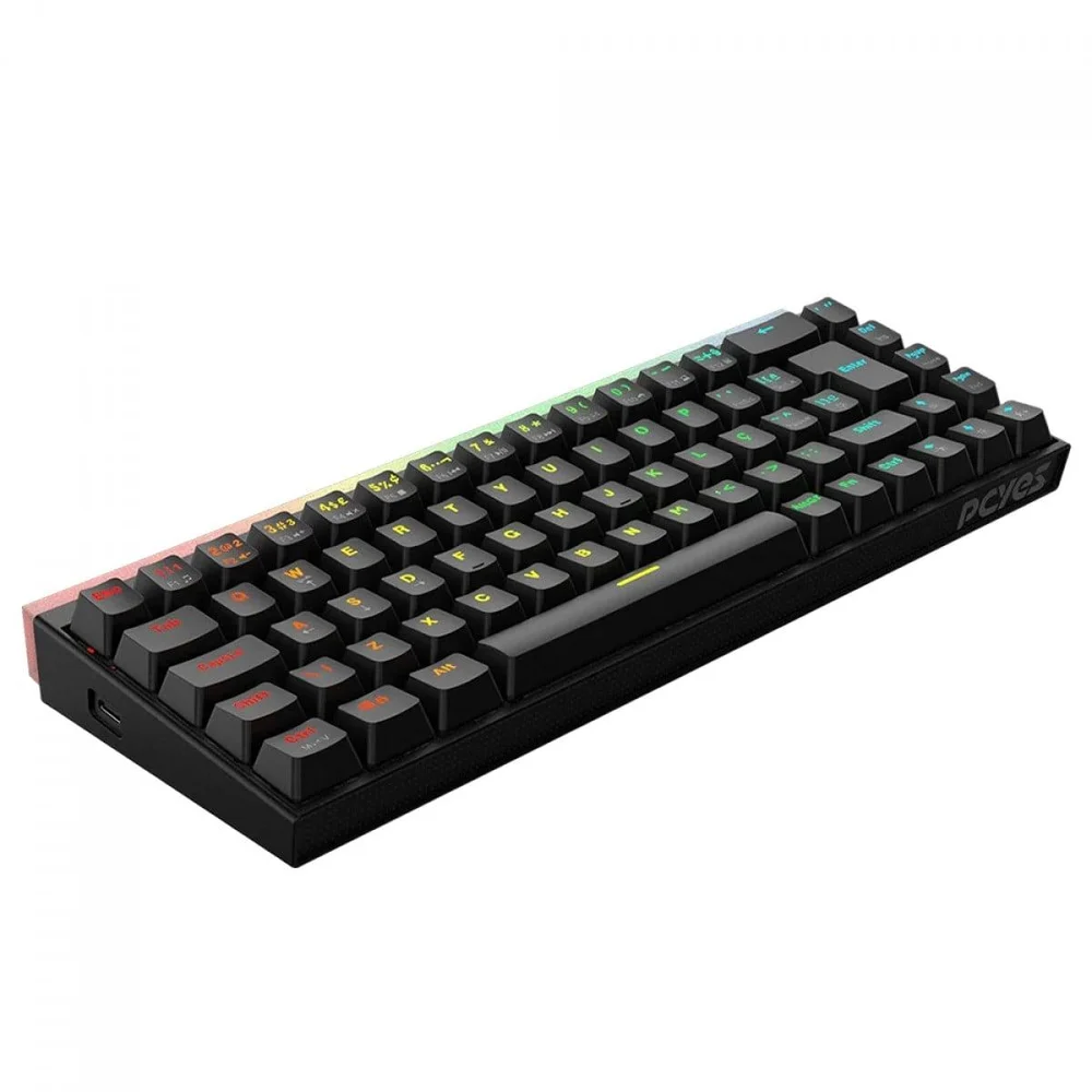 Imagem 4 de 5 do produto Teclado Mecânico Gamer PCyes Shiyan Black Vulcan, RGB, Switch Outemu Blue, 60%, Abnt2, Preto, Tpshbvbl