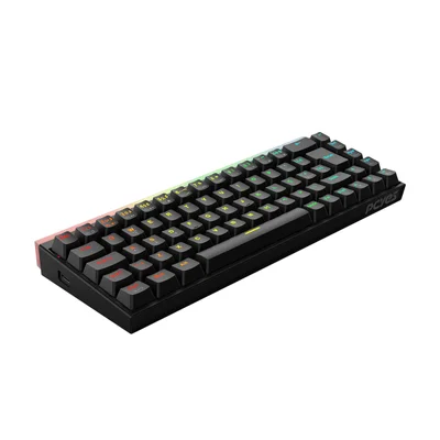Teclado Mecânico 60% PCyes Shiyan Black Vulcan RGB - Switch Red - Tpshbvrd