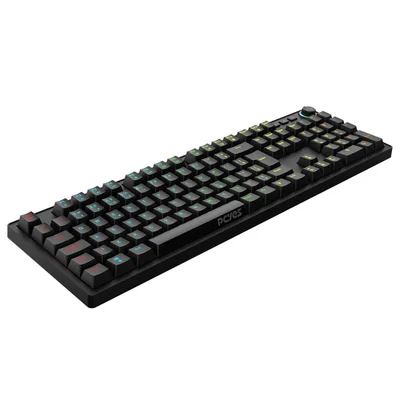 Teclado Mecânico 100% PCyes Zecky Black Vulcan - Switch Red - LED Rainbow- Ptzkbvrd