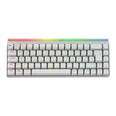 Teclado Mecânico 60% PCyes Shiyan White Ghost RGB - Switch Blue - Tpshwgbl