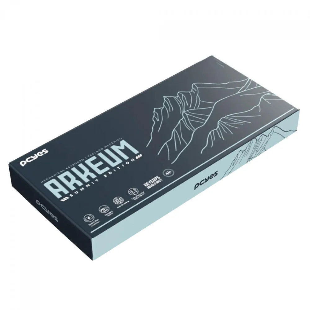 Imagem 2 de 5 do produto Teclado Mecânico Gamer PCyes Arkeum Summit Edition, 75%, Switch Red, Abnt2, Branco E Azul, Aksm75rbr