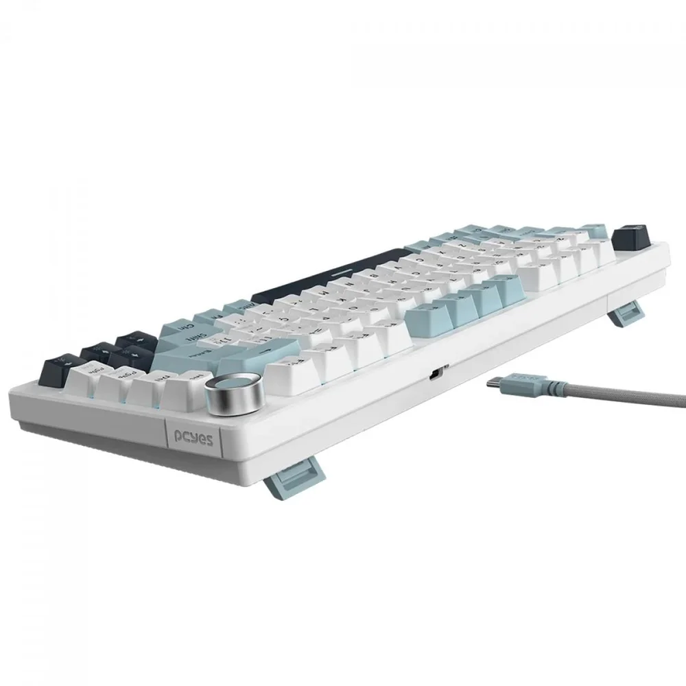 Imagem 4 de 5 do produto Teclado Mecânico Gamer PCyes Arkeum Summit Edition, 75%, Switch Red, Abnt2, Branco E Azul, Aksm75rbr