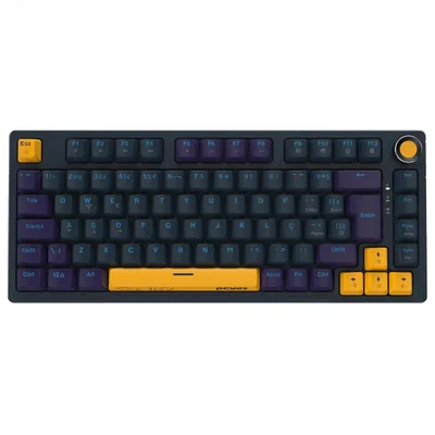 Teclado Mecânico Gamer PCyes Arkeum Sunset Edition, 75%, Switch Blue, Abnt2, Azul, Amarelo E Roxo, Akss75bbr