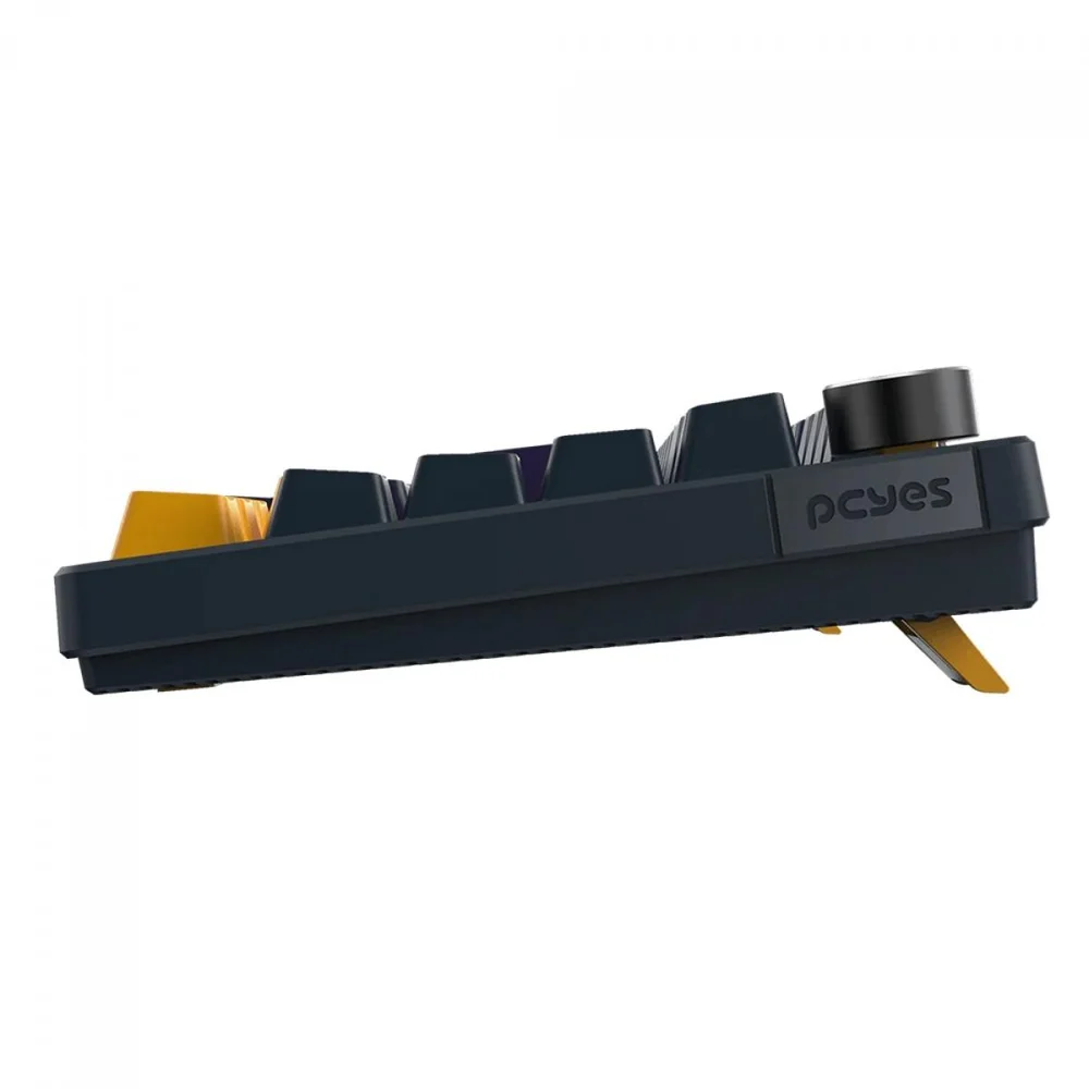 Imagem 3 de 5 do produto Teclado Mecânico Gamer PCyes Arkeum Sunset Edition, 75%, Switch Blue, Abnt2, Azul, Amarelo E Roxo, Akss75bbr