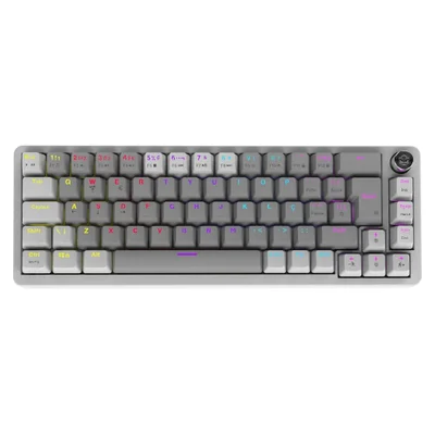 Teclado Mecânico 65% PCyes Mecka White Ghost - Switch Red - LED Rainbow - Tpmkwgrd