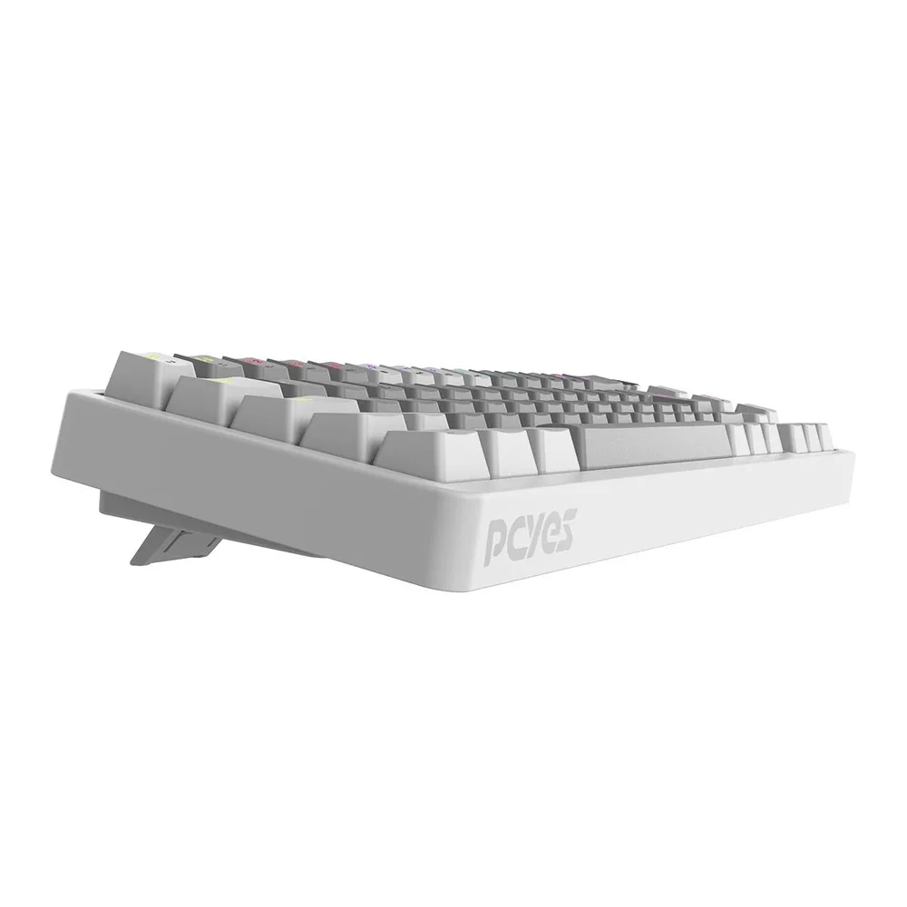 Imagem 5 de 5 do produto Teclado Mecânico 65% PCyes Mecka White Ghost - Switch Red - LED Rainbow - Tpmkwgrd