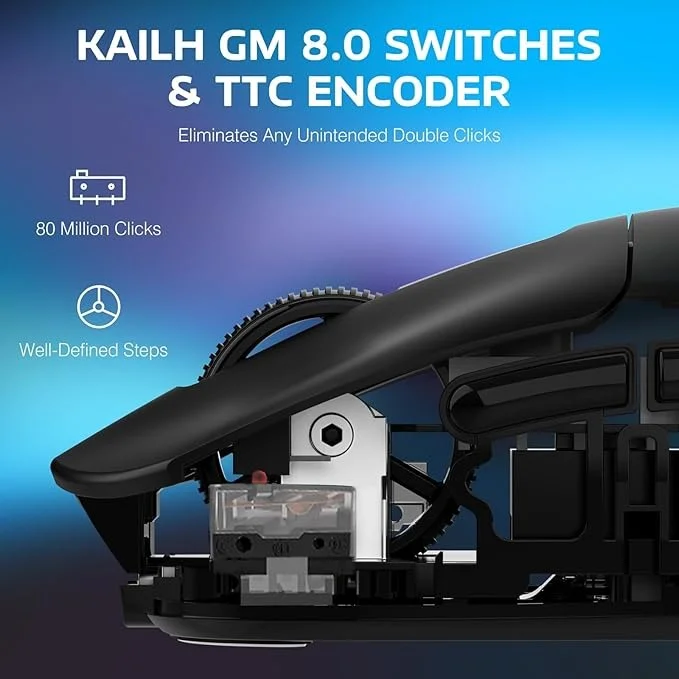 Imagem 5 de 5 do produto Mouse Gamer Attack Shark X3 Pro 4k/8k Wireless Tri-mode Paw3395 26.000 Dpi, Preto