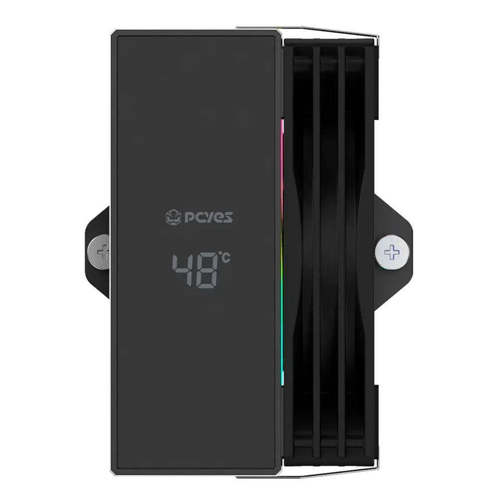 Imagem 5 de 5 do produto Cooler Para Processador PCyes Duley Black Vulcan ARGB Com Display Tdp 180w - Acdlybv