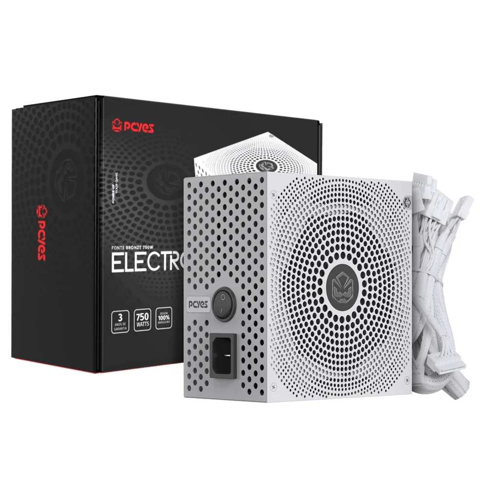 Fonte Gamer PCyes Electro V2 750w White Ghost 80 Plus Bronze - Elecv2wg750w