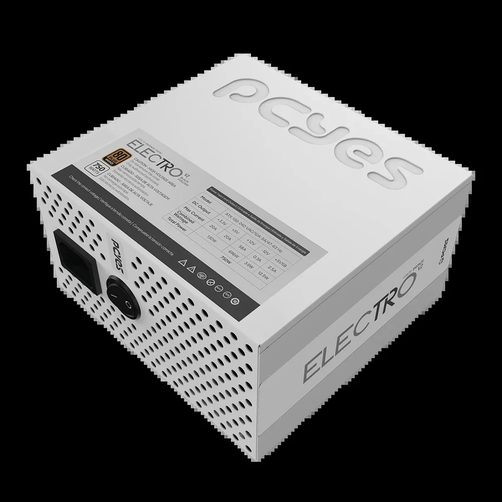 Imagem 4 de 5 do produto Fonte Gamer PCyes Electro V2 750w White Ghost 80 Plus Bronze - Elecv2wg750w
