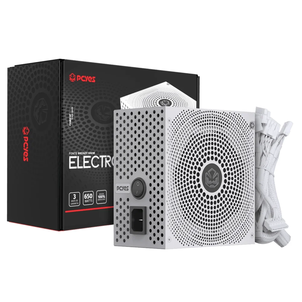 Fonte Gamer PCyes Electro V2 650w White Ghost 80 Plus Bronze - Elecv2wg650w