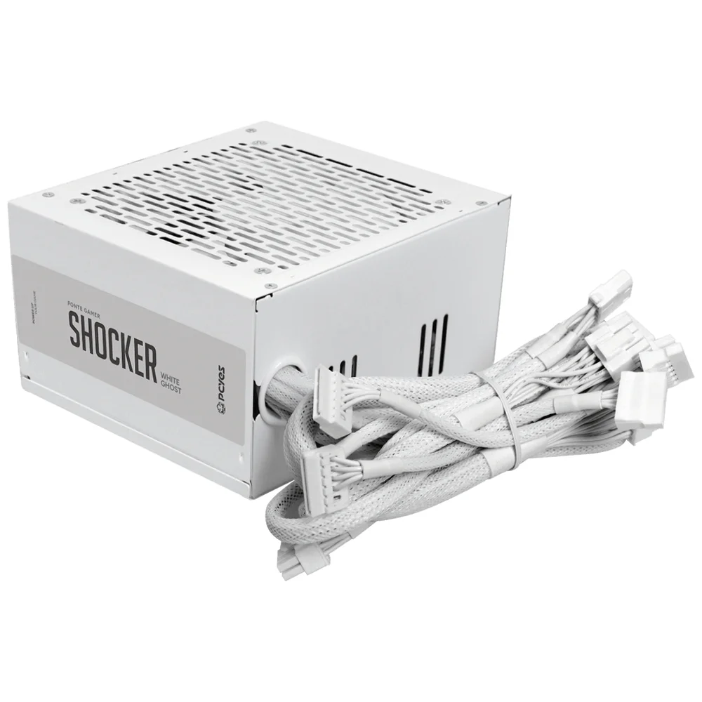 Imagem 3 de 5 do produto Fonte Gamer PCyes Shocker 600w White Ghost 80 Plus Standard - Pf600shwg