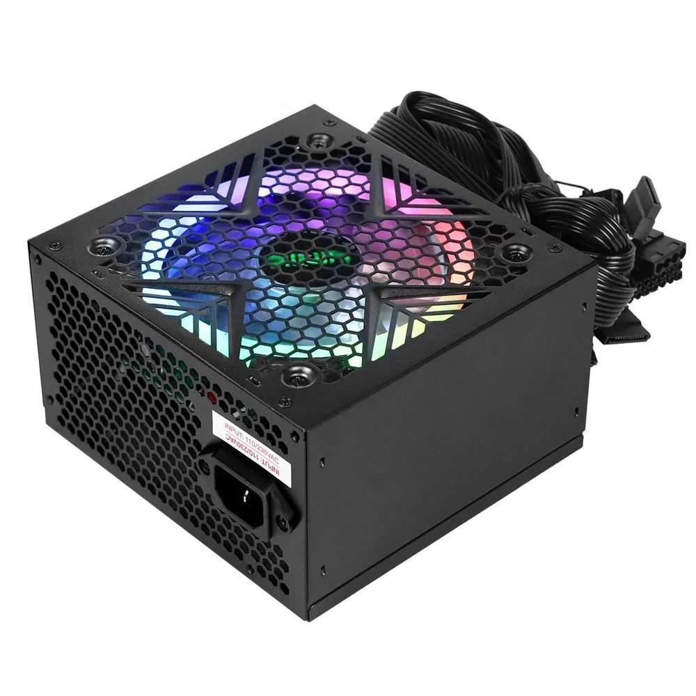 Imagem 2 de 5 do produto Fonte Gamer Dash 600w Preto Com Fan LED RGB - Vfg600wpr